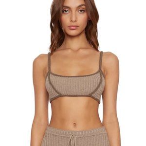 Danielle Guizio Rib Knit Exposed Seam Bra